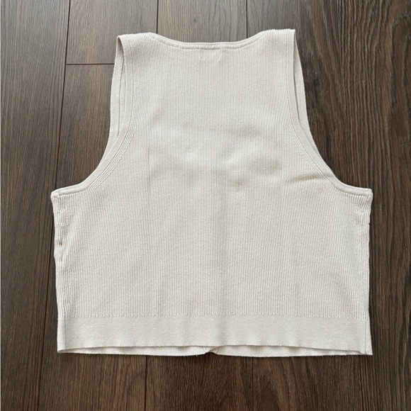 ARITZIA Wilfred Button Front Ribbed Knit Crop Top - Picture 6 of 11